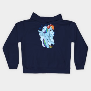 Rainbow Dash with Headphones Kids Hoodie